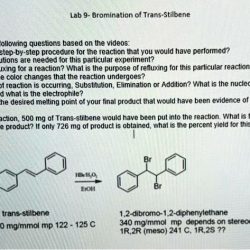 Bromination of e-stilbene lab report