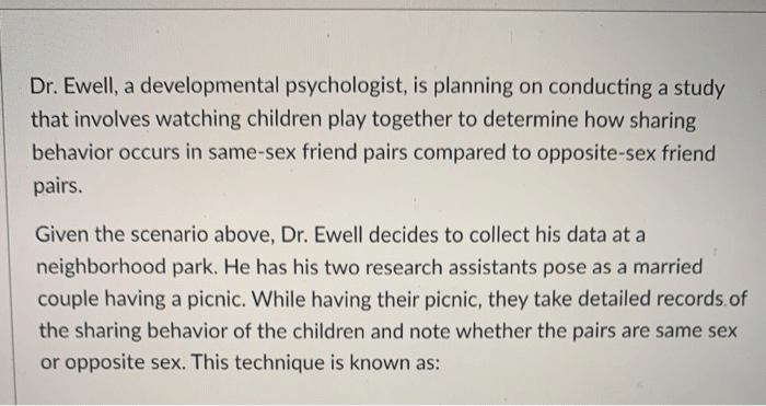 Dr ewell a developmental psychologist