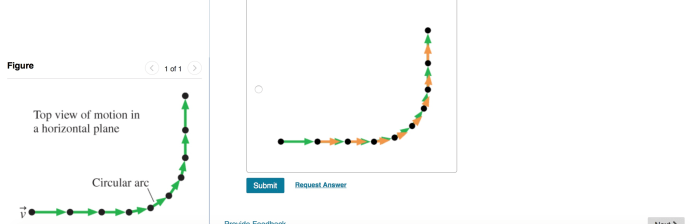 Choose the correct motion diagram completed by adding acceleration vectors